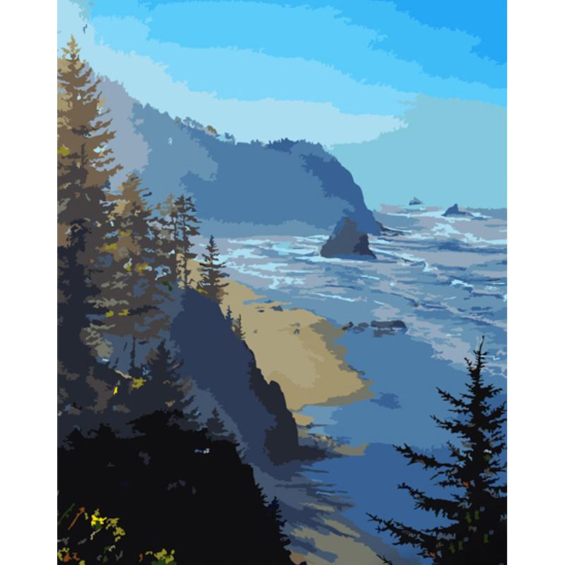 Картина по номерам Strateg Премиум Море и скалы 40x50 см (GS887)