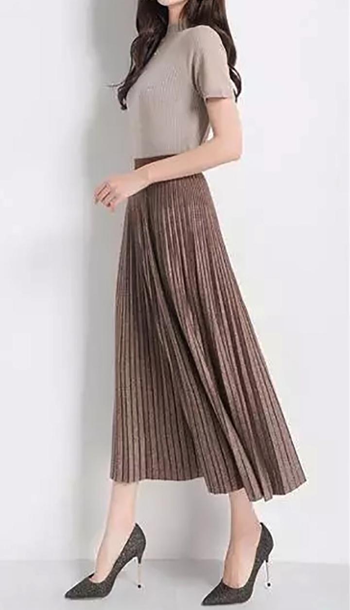 Юбка миди двусторонняя Forza Viva MW-KS-1902A трикотажная р. 42 Коричневый (17852306) - фото 4 Юбка миди двусторонняя Forza Viva MW-KS-1902A трикотажная р. 42 Коричневый (17852306) - фото 4