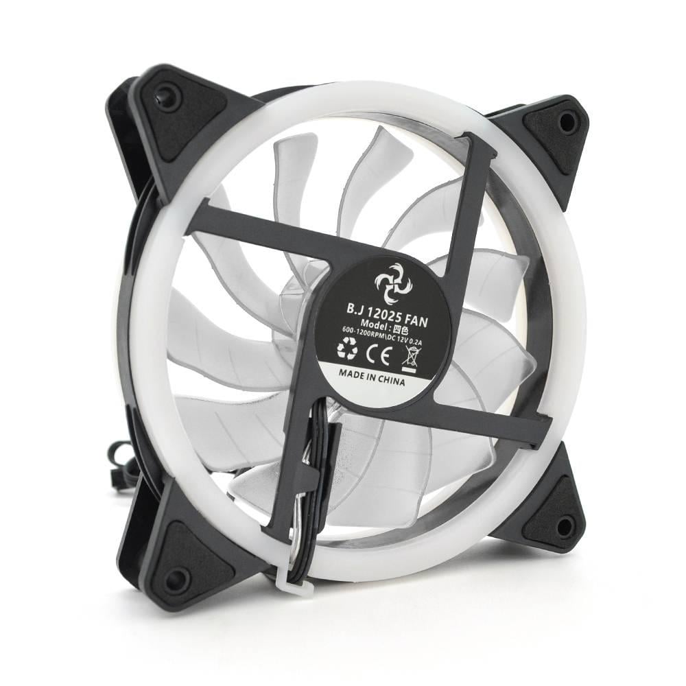 Кулер корпусний 12025 DC sleeve fan 4pin 12V 1200об/хв RGB двосторонній 120х120х25 мм (28497)