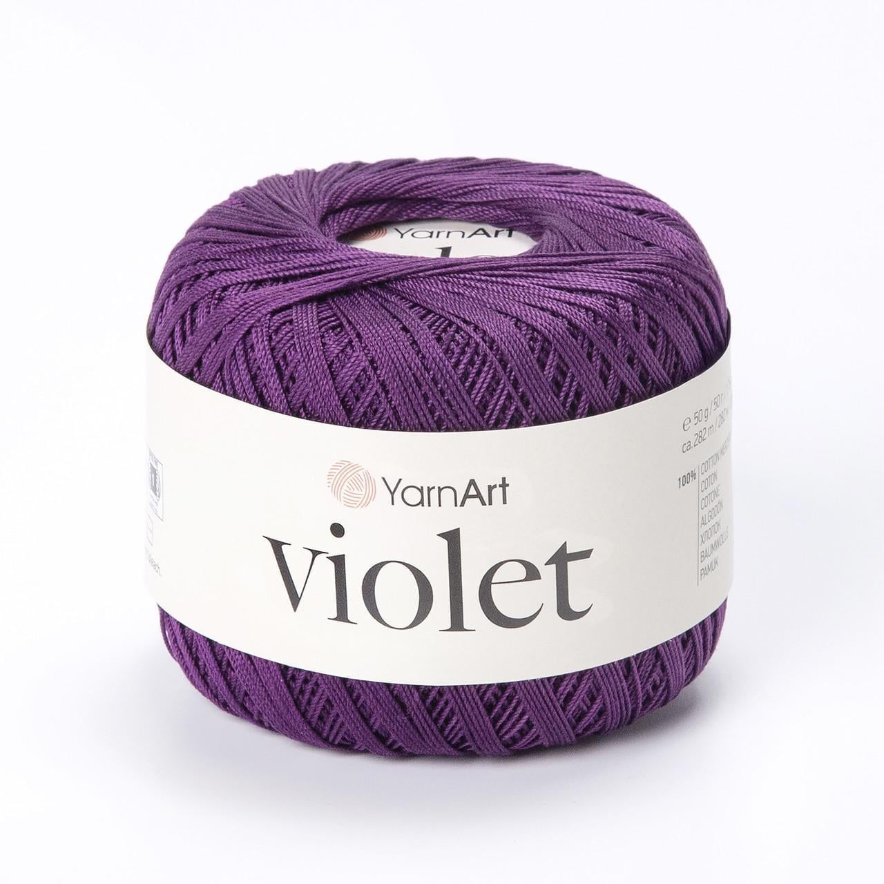 Пряжа YarnArt Violet хлопок мерсеризированный 50 г Фиолетовый №5550 (3045321410)