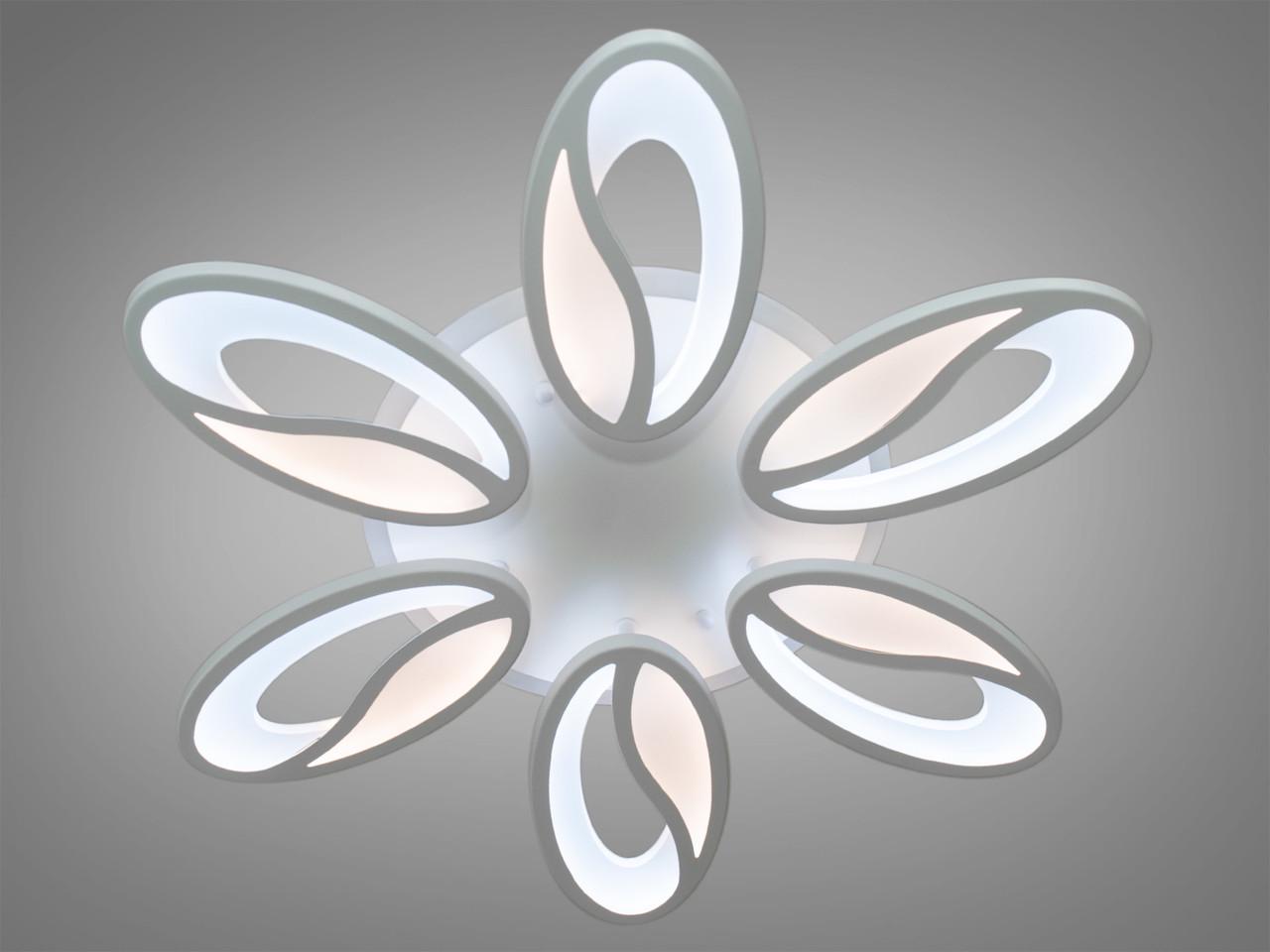 Люстра Led с подсветкой 8090-6WH-LS 105W на 15 м2 Белый (1790706590) - фото 5