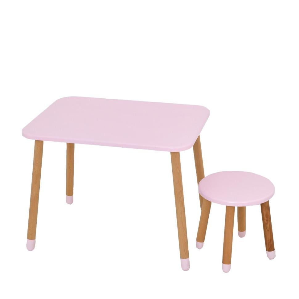 Дитячий стіл з табуреткою Bambi дерево 68х50х52 см Рожевий (KL-154-R-31)