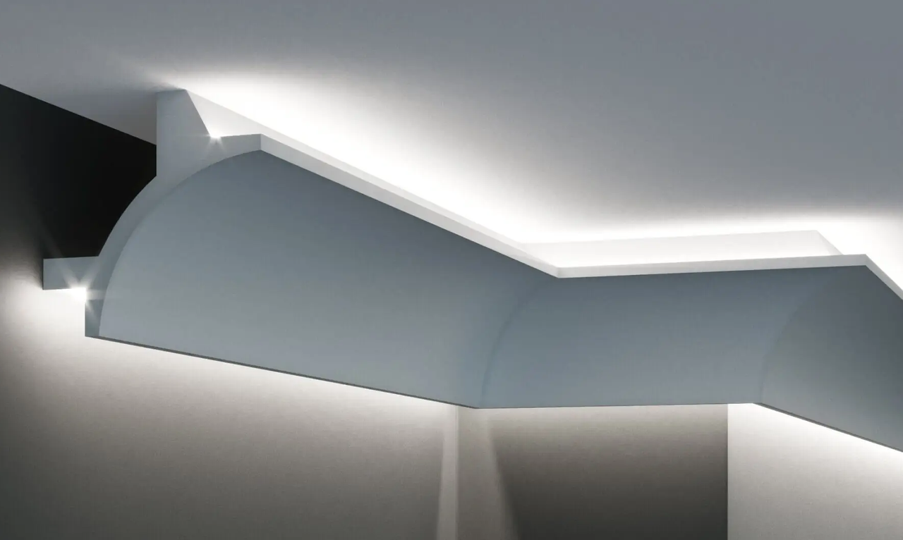 Карниз угловой полиуретановый гладкий серия F Tesori KF 706 Flexi гибкий 2000 мм (2328438545)