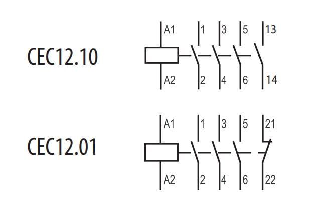 Контактор-пускач ETI CEC 12.10 12А 230 В 4NO (4641078) - фото 3