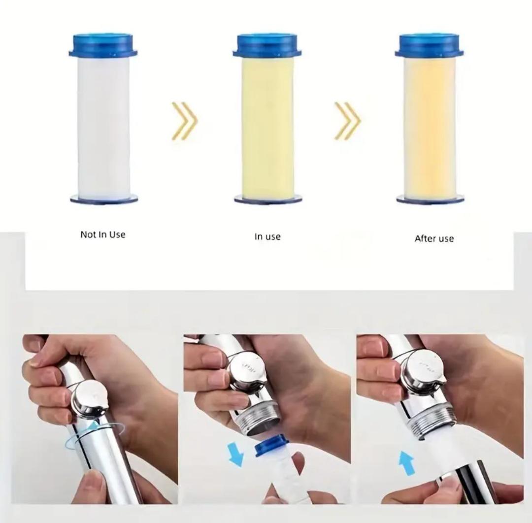 Змінний бавовняний фільтрувальний картридж у душ для очищення жорсткої води та видалення хлору/фториду (2600942740) - фото 6