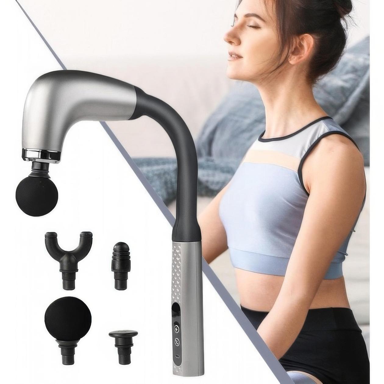 Массажер для тела и спины Maxtop MP-930 аккумуляторный Черно-серый (1010913-Gray) - фото 7
