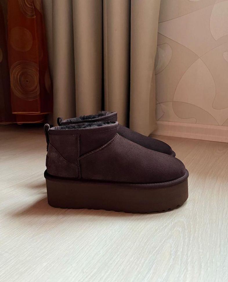 Уги жіночі UGG Ultra Mini Platform Chocolate Suede р. 38 Темно-коричневий (16932) - фото 8