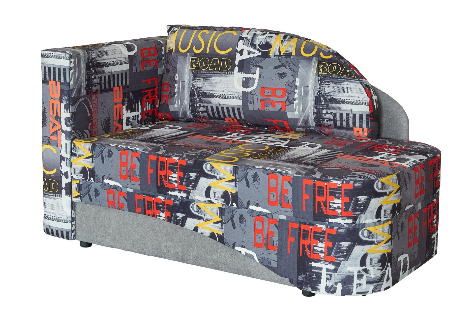 Диван Юниор 1500x810x850 (раскладной/еврокнижка) из ДСП дерево /ткань Капелька Мюзик серый Мебель Сервис