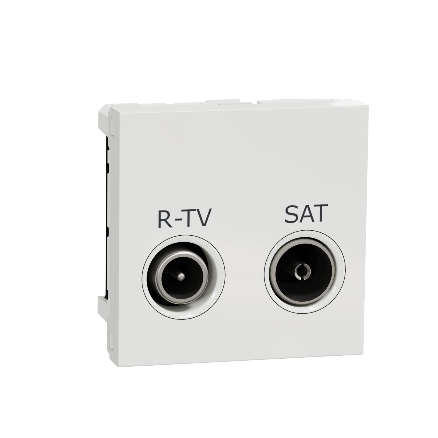 Розетка R-TV/Sat Schneider Electric Unica New 2 модуля Белый (NU345418)