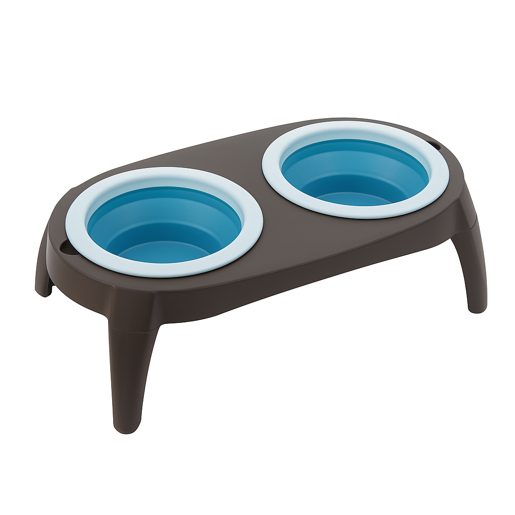 Миска для собак/котов двойная Pet Bowl Set складная дорожная Синий (27471315)