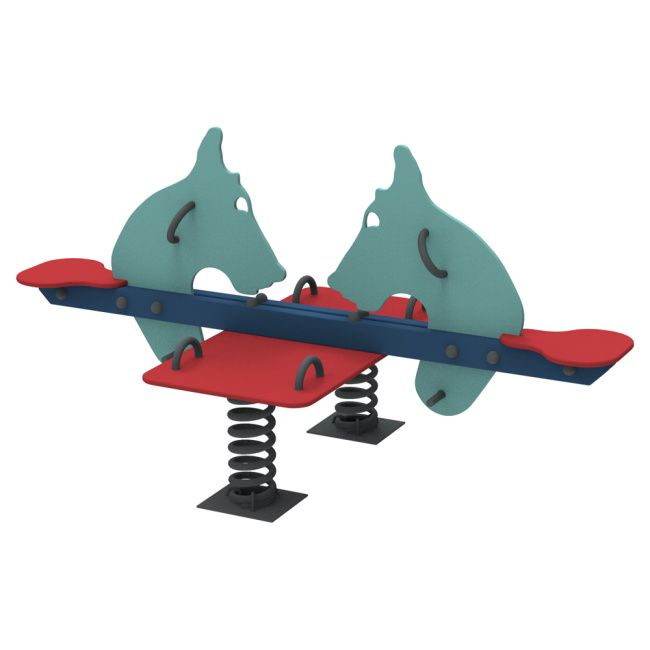 Гойдалка на пружині для дитячого майданчика Kidigo Кабайо на 2 дитини 204х120х113 см Різнокольоровий (1127670980)