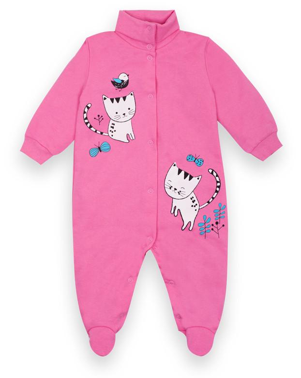 Комбинезон детский хлопковый для девочки Gabbi KB-20-22-2 Радужное настроение 74 см Розовый (12382)