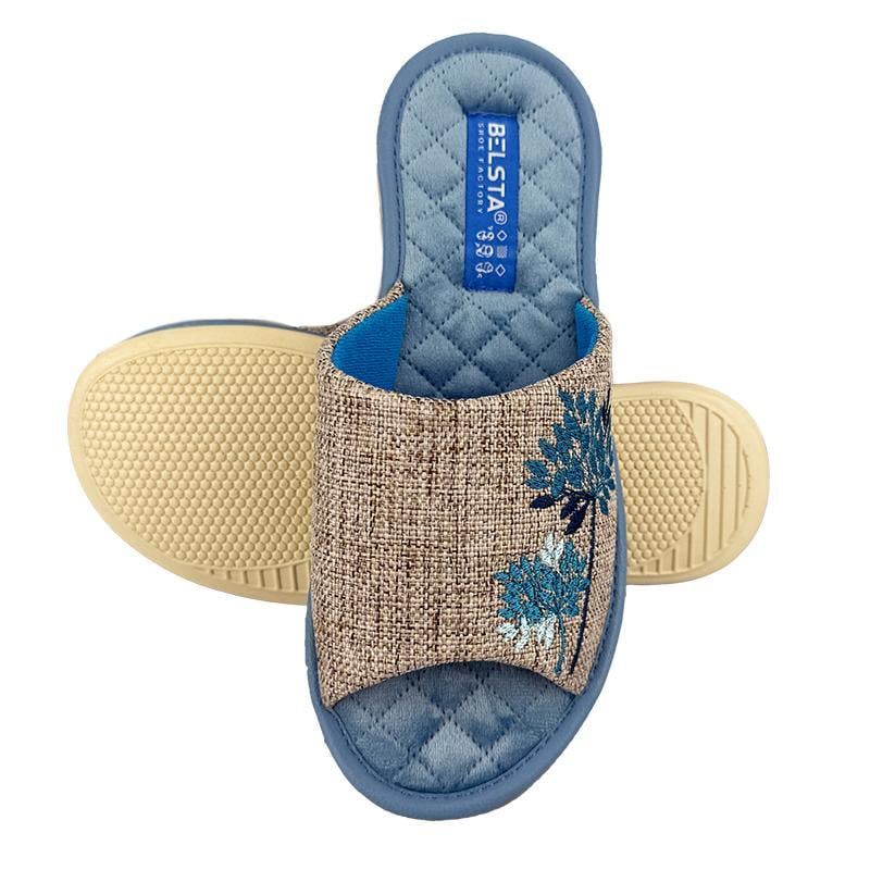 Домашние тапочки женские 88-52-3 p. 37 23,5-24 см Серый с голубым