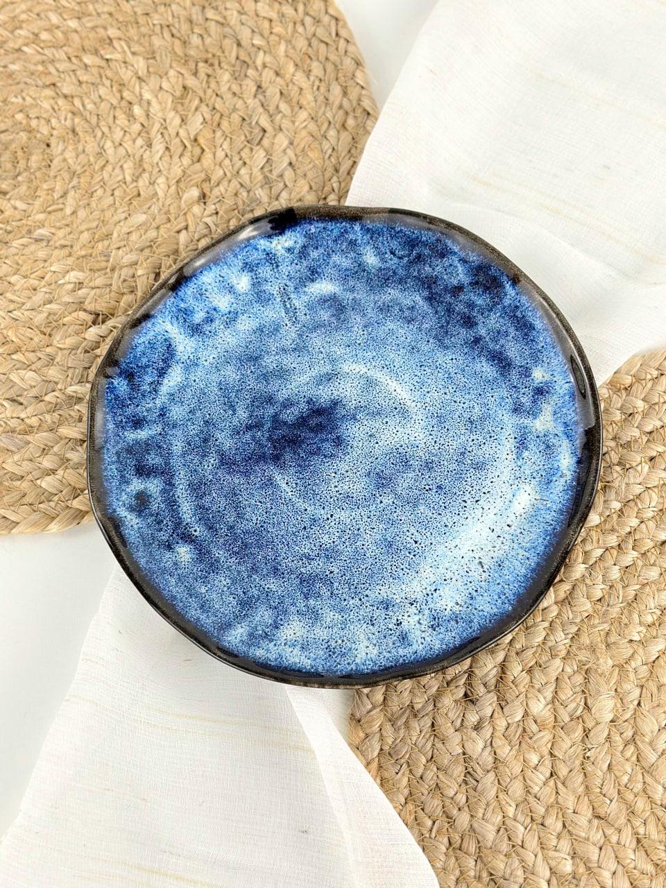 Тарелка обедняя глиняная Гражда 23 см Синий (17002-9)