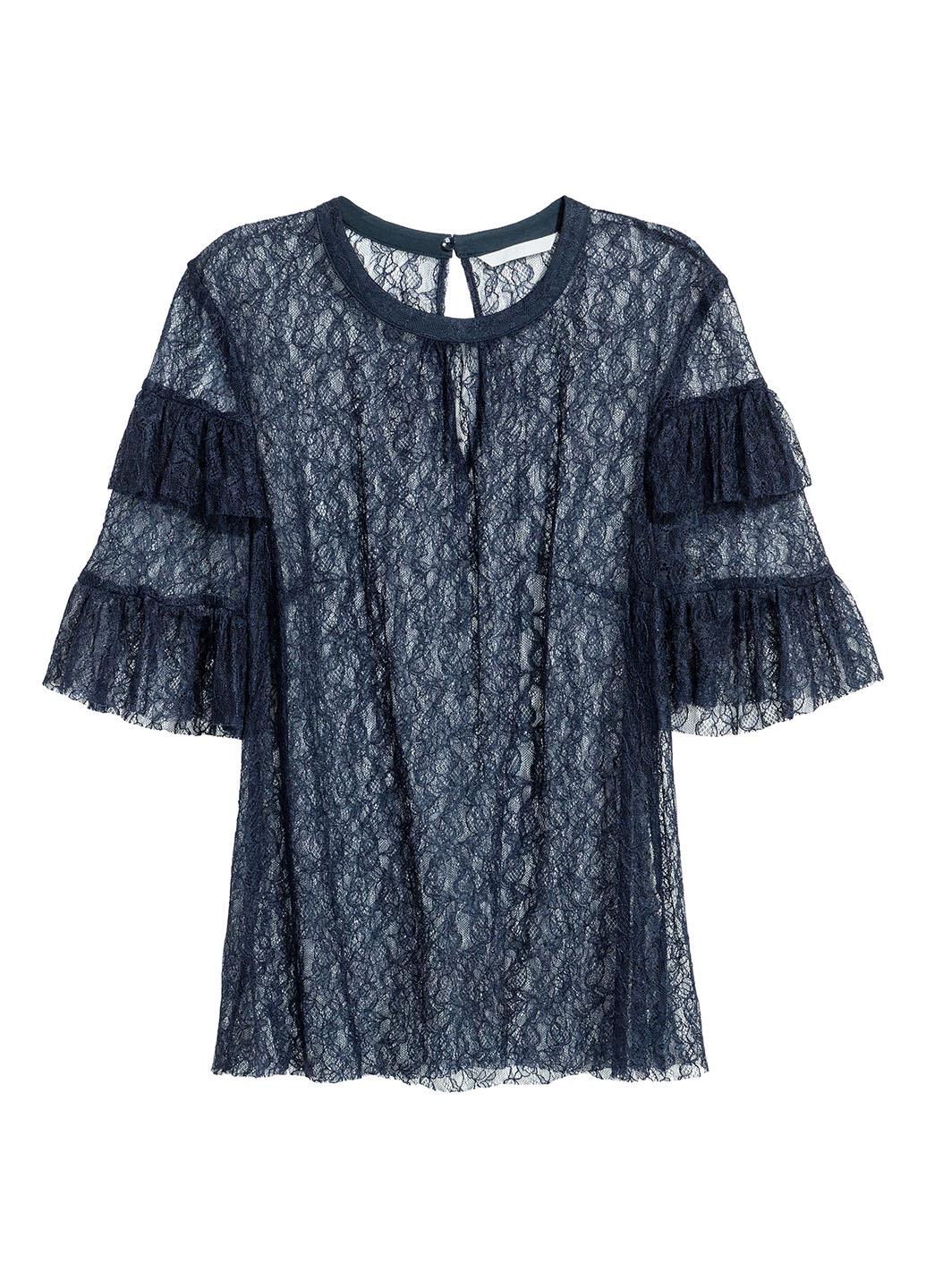 Блузка H&M 42 Темно-синій (2000001245422) - фото 3