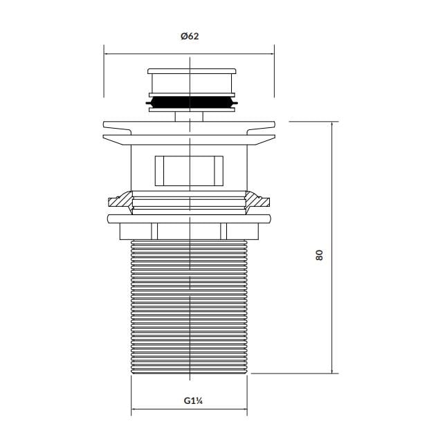 Донний клапан Click-Clack Cersanit для умивальників з переливом (CR K11-2377) - фото 2