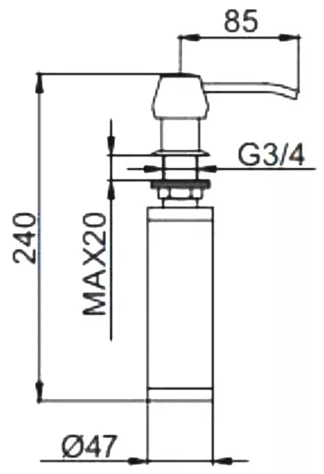 Дозатор для мила Frap F405 що вбудовується в мийку Хром 150 мл (SQ-1037780) - фото 5