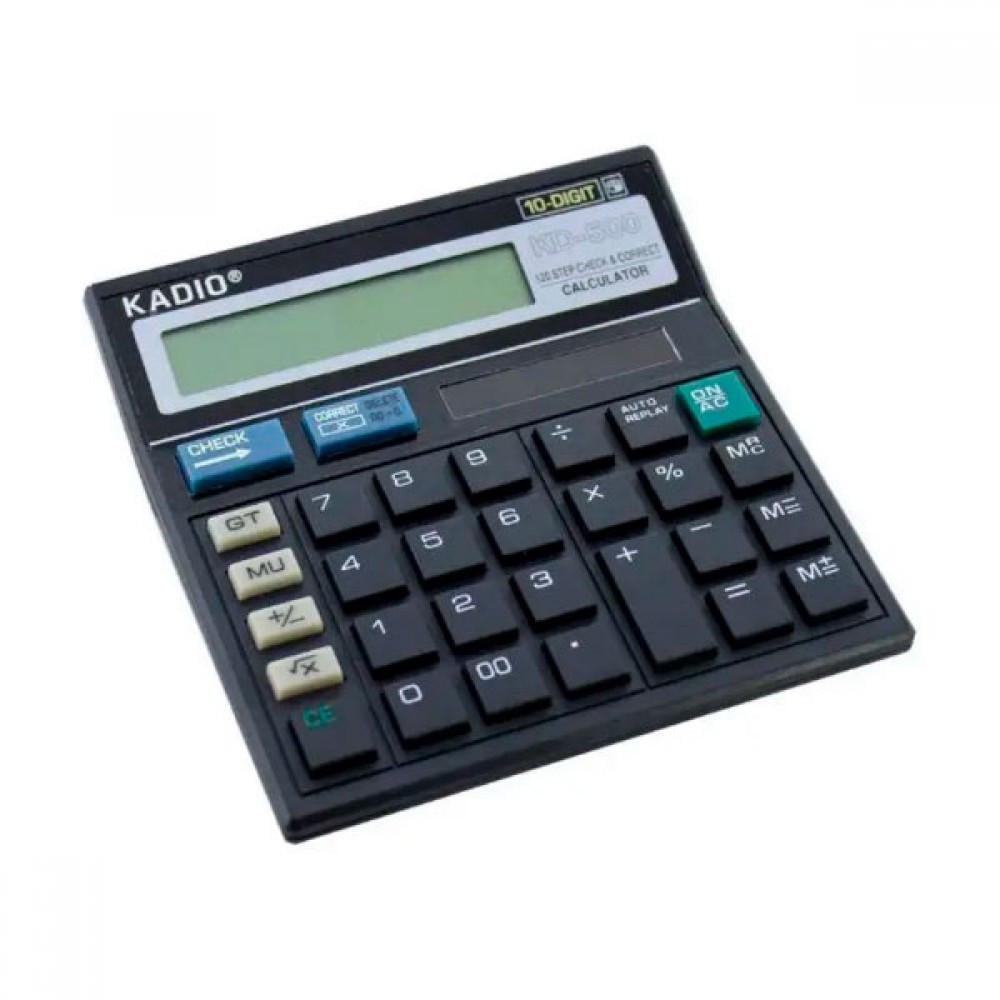 Калькулятор електронний Kadio KD-500-12 12-розрядний з великим дисплеєм Чорний (3284)