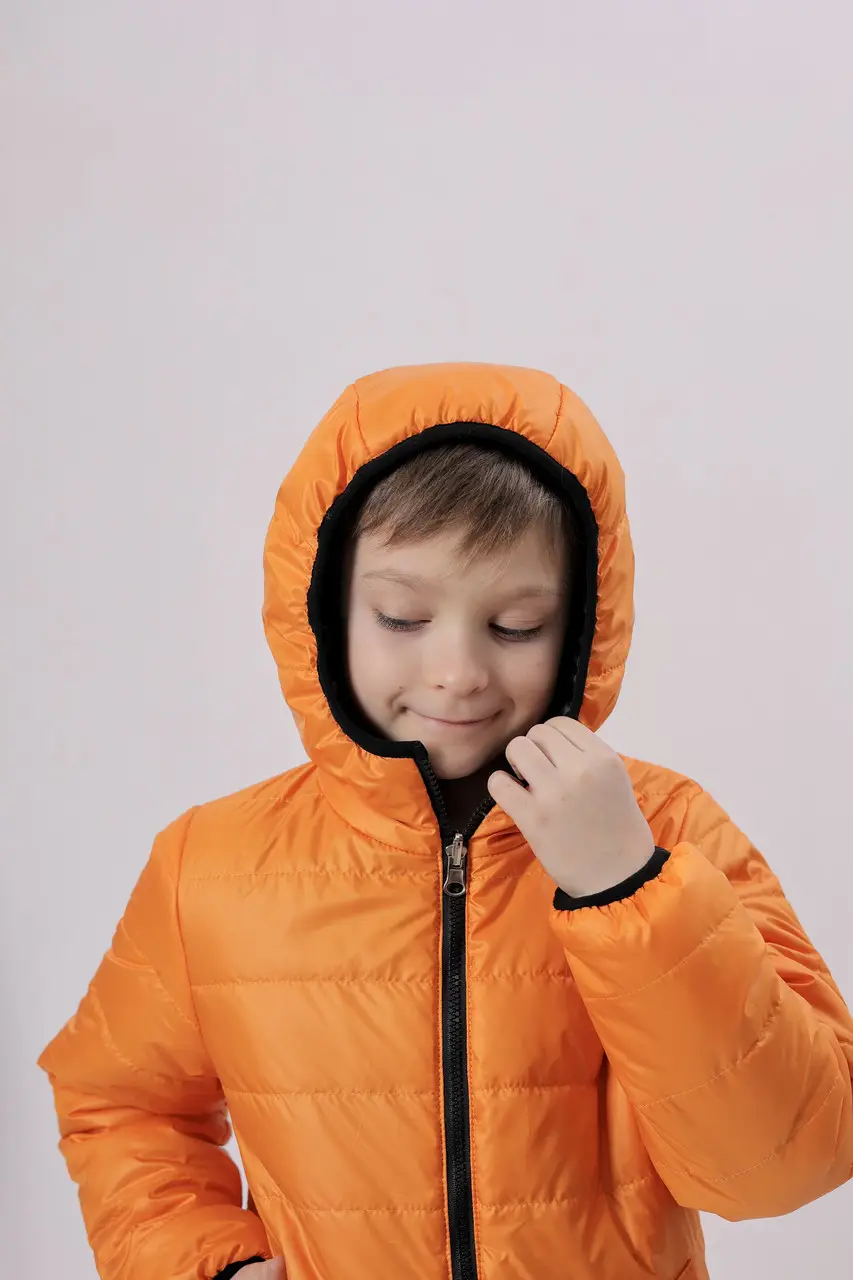 Куртка детская Саша двухсторонняя на мальчика 122 см Черный/Оранжевый (саша-пм122) - фото 5 Куртка детская Саша двухсторонняя на мальчика 122 см Черный/Оранжевый (саша-пм122) - фото 5