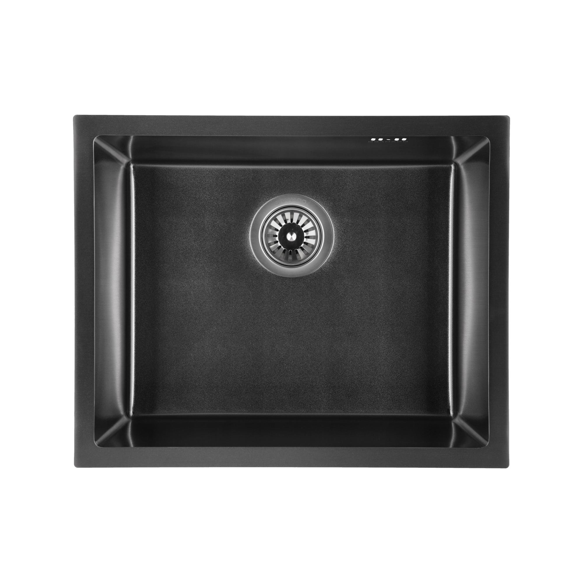 Мийка для кухні Granado Under top Max Steel S201 Textures 53х43х22 см Black - фото 1
