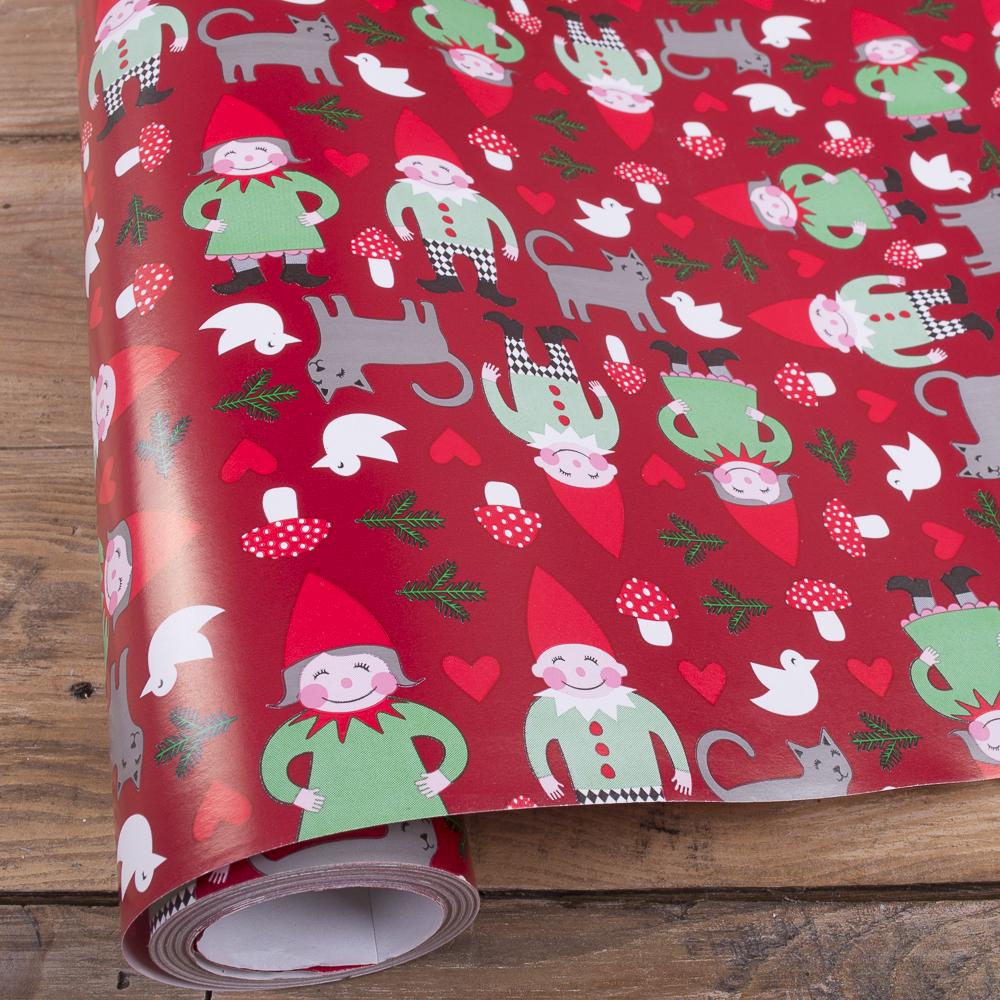 Подарочная бумага новогодняя Гном (3832-45)