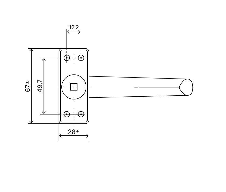 Ручка для алюминиевой двери на розетке IKAR АА257 ECO Белый (АА257) - фото 2