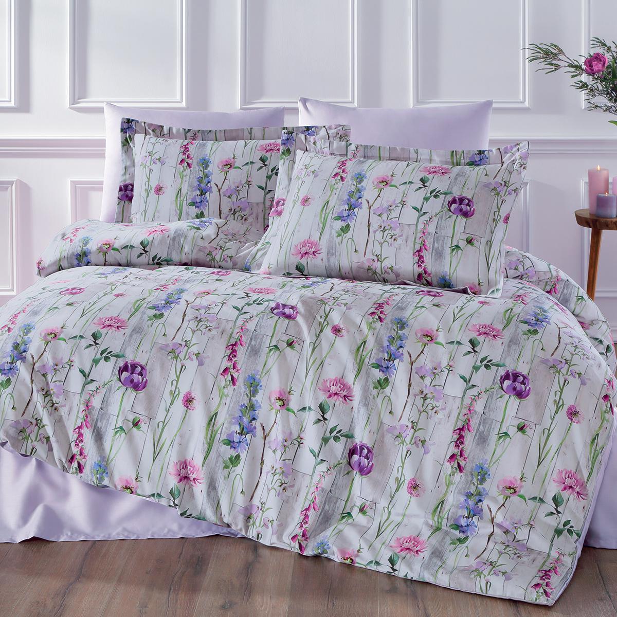 Постельное белье Tivolyo Home Clematis делюкссатин евро