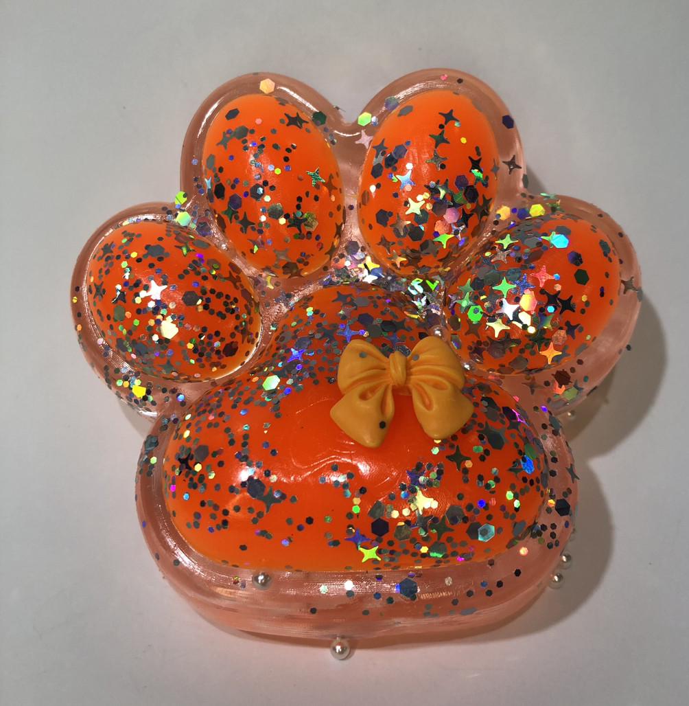 Сквиш Таба лапка гигант 12 см Прозрачно-оранжевый (2122) - фото 1 Сквиш Таба лапка гигант 12 см Прозрачно-оранжевый (2122) - фото 1