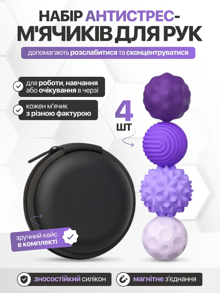 Набор антистресс мячики для рук AN00775 4 шт. - фото 2