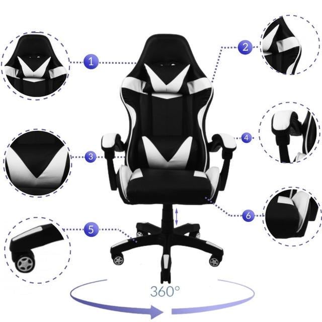 Кресло компьютерное офисное Bonro B-810 Белый (42300050) - фото 11