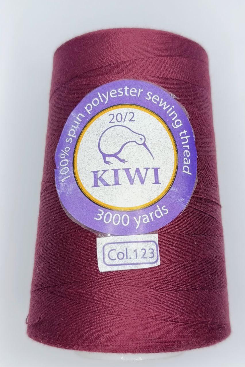 Нитки армированные Kiwi 20/2 3000 ярд Бордо