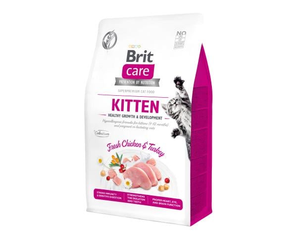 Корм Brit Care Cat Grain-Free курка та індичка для кошенят або вагітних і годуючих кішок 400 г (44805) - фото 1 Корм Brit Care Cat Grain-Free курка та індичка для кошенят або вагітних і годуючих кішок 400 г (44805) - фото 1
