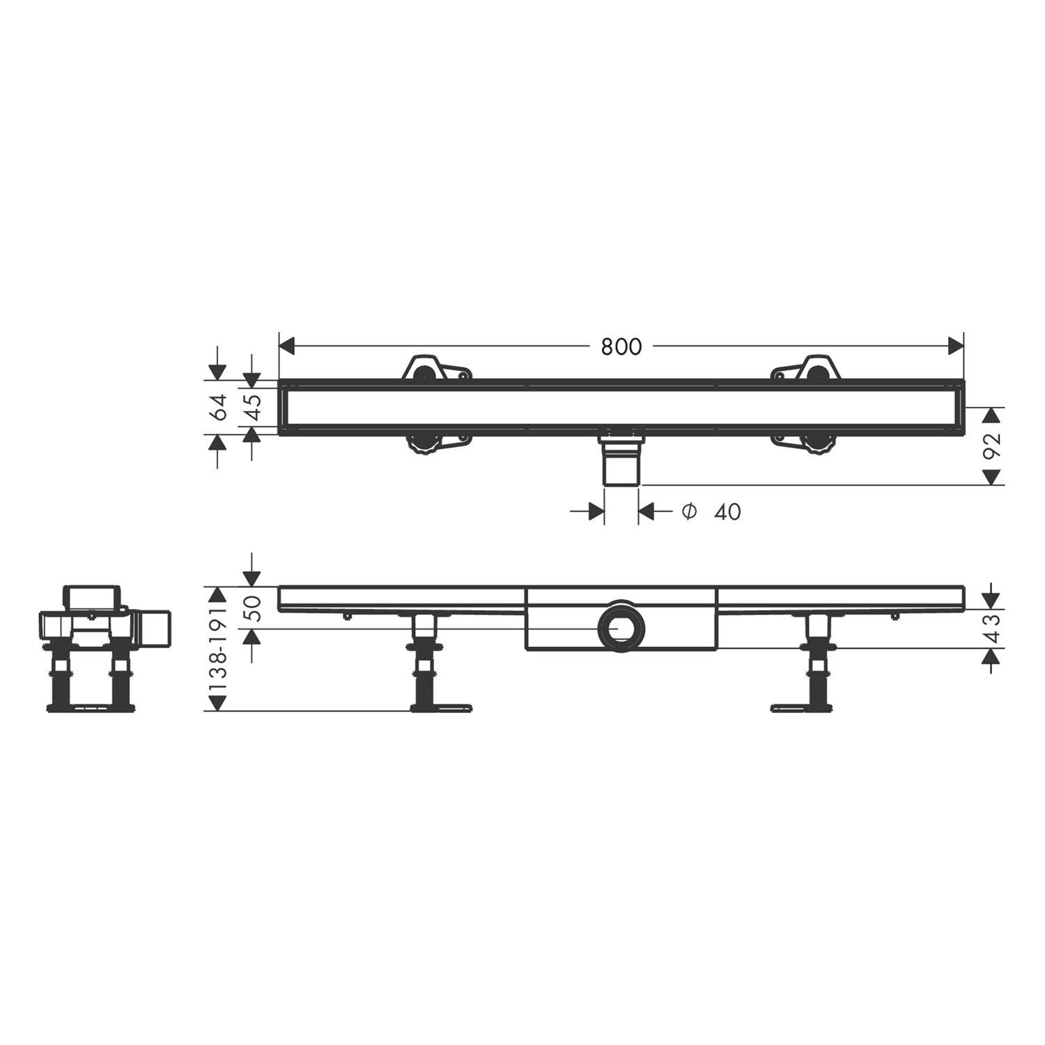 Трап для душа Hansgrohe RainDrain Compact 56167000 800 мм (170609) - фото 2