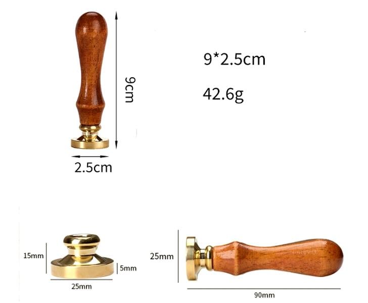 Печатка для сургуча літера P латунна головка 25х15 мм з дерев'яною ручкою 90 мм (7701) - фото 2