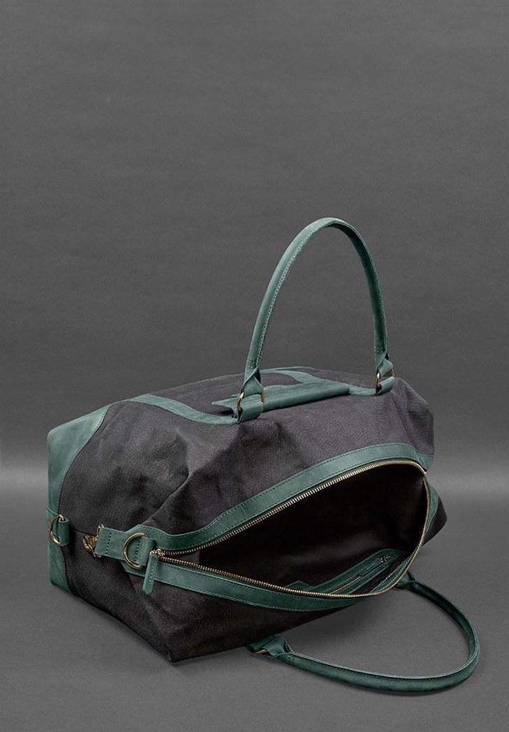 Дорожня сумка з канвасу та натуральної шкіри Crazy Horse Зелений (A-028159) - фото 8 Дорожня сумка з канвасу та натуральної шкіри Crazy Horse Зелений (A-028159) - фото 8