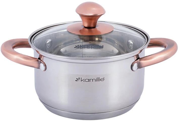 Кастрюля Kamille Catalin из нержавеющей стали с мерной шкалой 5 л