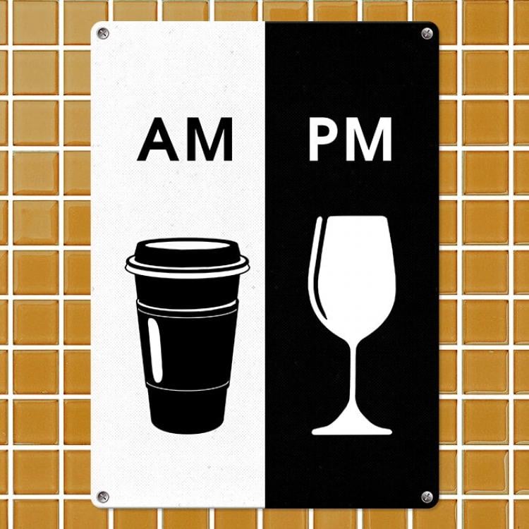 Табличка интерьерная металлическая "Что пить утром и вечером"
