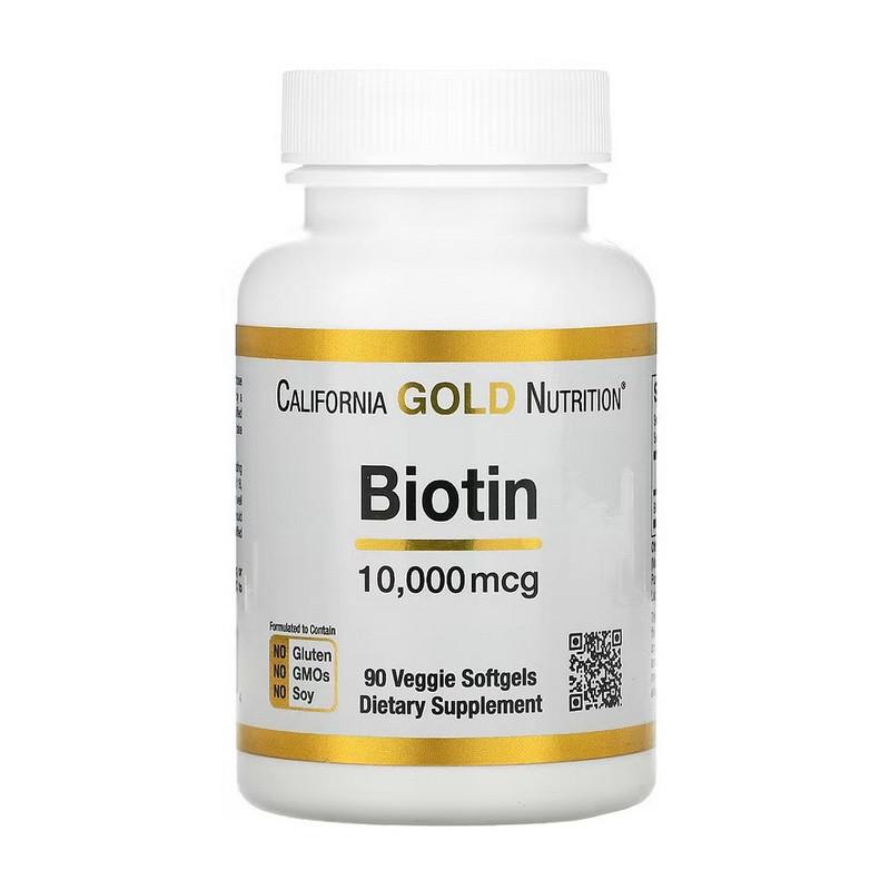 ᐉ Биотин California Gold Nutrition Biotin 10 000 мкг 90 капс. (21151-01)