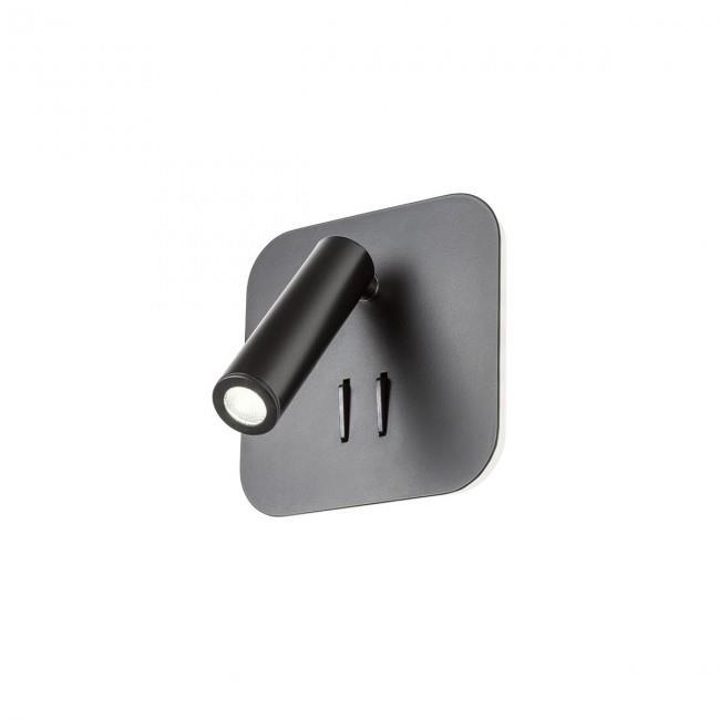 Бра Redo Quda Ap Sq LED 1X6 W+1X3 W 3000K Black 5.1.2 (01-1492)
