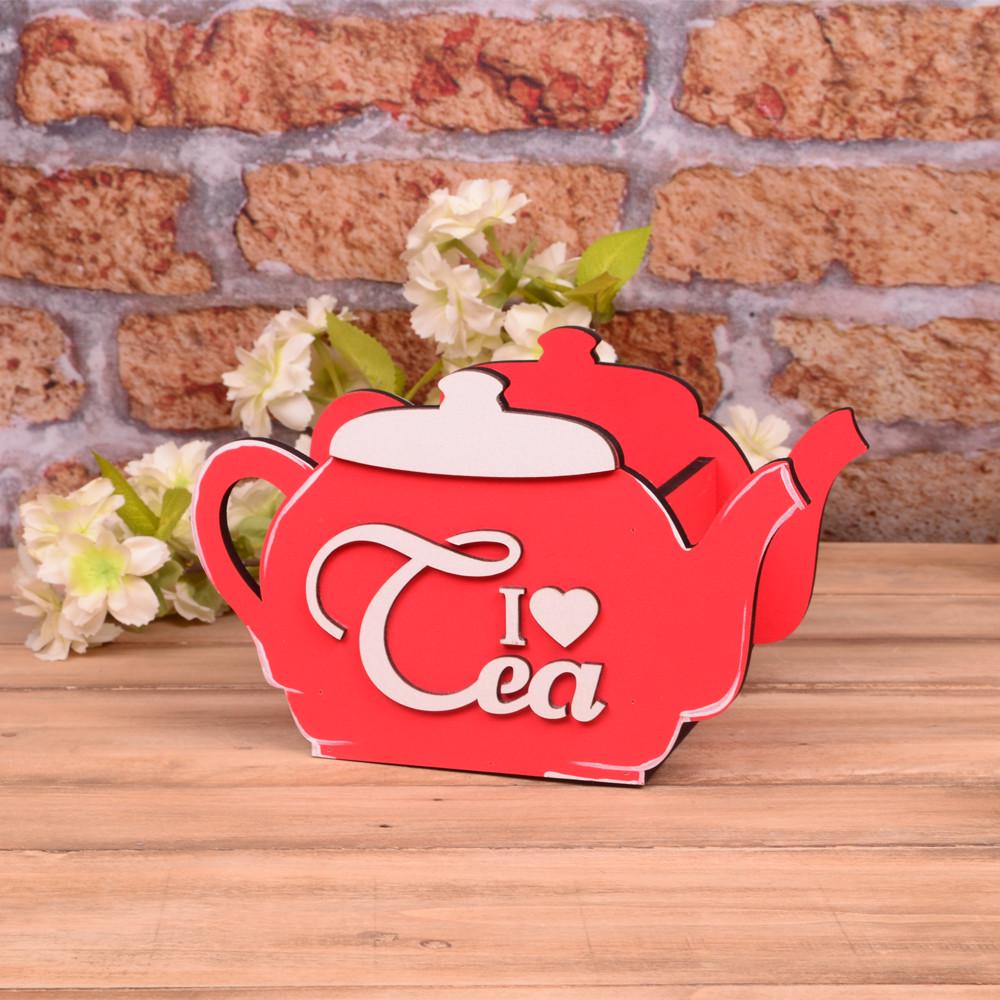 Кашпо Чайник I love Tea Червоний (5151-2)