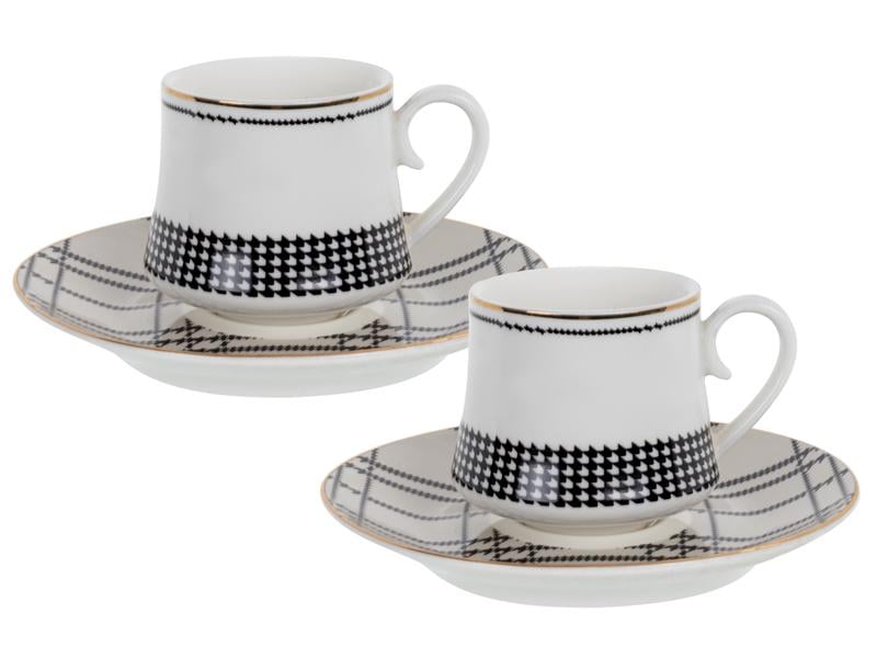 Набір кавових чашок порцелянових з блюдцем Lefard Бонна 90 мл Білий (925-081) Набір кавових чашок порцелянових з блюдцем Lefard Бонна 90 мл Білий (925-081)