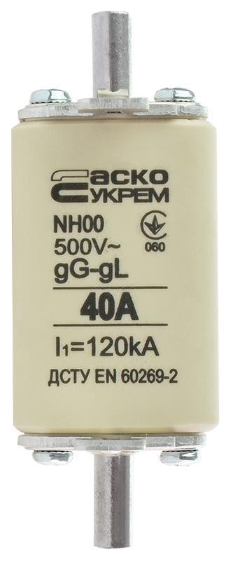 Запобіжник ножовий АСКО-Укрем NH00 40A gG з плавкою вставкою (A0050010011) - фото 1
