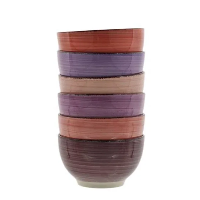 Набор мисок керамических Flora Amethyst микс 0,7 л 45106