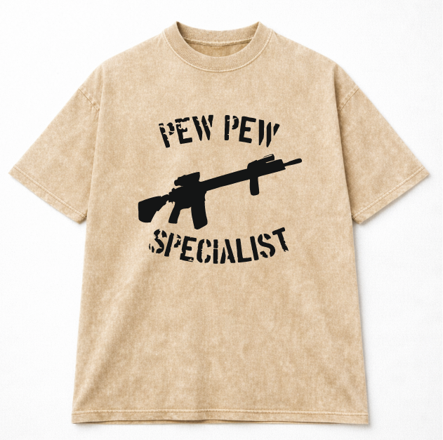 Футболка PEW PEW specialist бавовна оверсайз L Бежевий