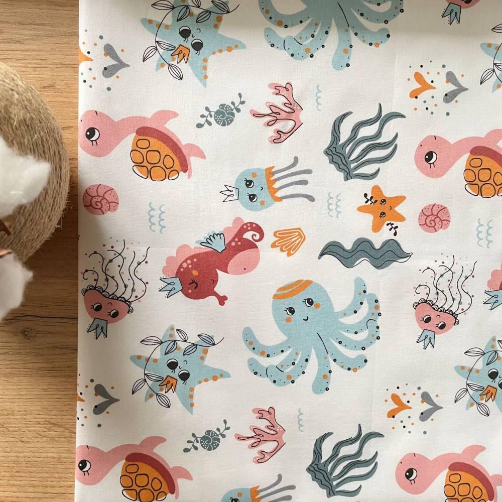 Пелюшка для новонароджених непромокаюча Морський рух 50х80 см (216)