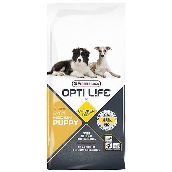 Корм сухой для щенков Opti Life Puppy Medium Premium средних пород Курица 12,5 кг (311547)