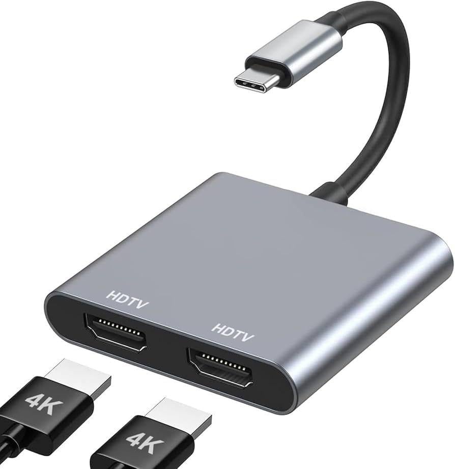 Адаптер USB-C Dual HDMI із зарядкою PD 100W та USB 3.0 Адаптер USB-C Dual HDMI із зарядкою PD 100W та USB 3.0