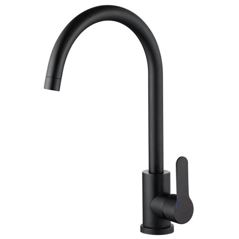 Смеситель для кухни Zerix DAX-011 Black SUS304 из нержавеющей стали Черный (ZX4817)