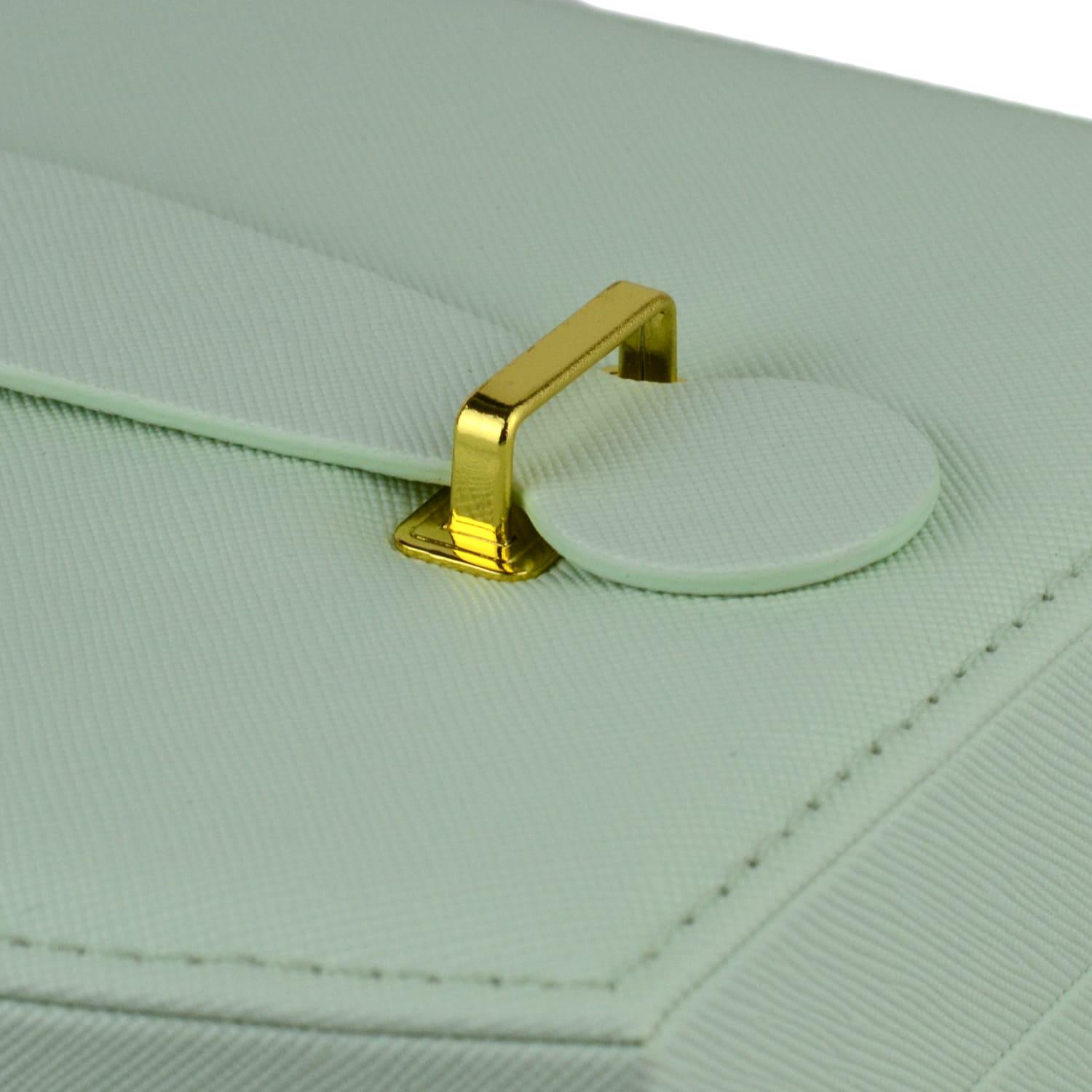 Шкатулка для украшений с зеркалом 20,5х15,5х10 см Зеленый (ШДД-23-2) - фото 3 Шкатулка для украшений с зеркалом 20,5х15,5х10 см Зеленый (ШДД-23-2) - фото 3