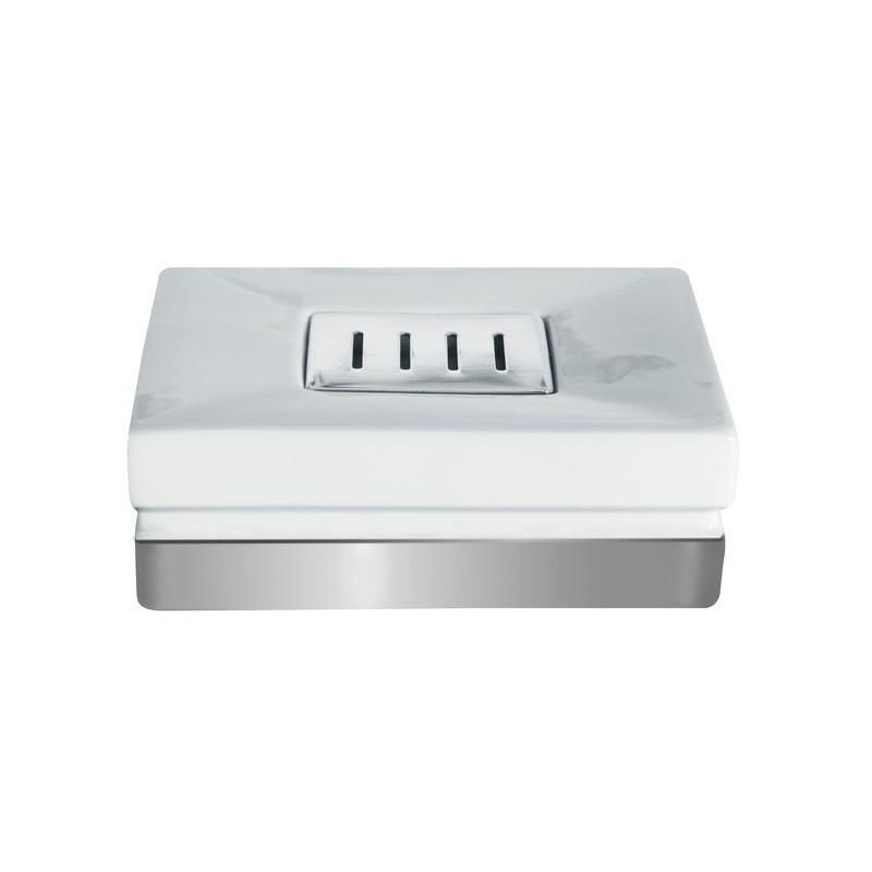 Мыльница Spirella ROMA 10.17970 12х8 см Белый с серебристым (26357575)